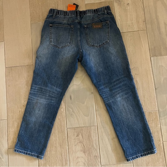 Risen High Waist Distressed Mom Jeans L - Picture 2 of 6